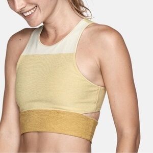 Outdoor Voices Tri Color yellow crop top
